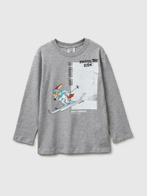 Benetton, Looney Tunes X Olympic Collection Gray T-shirt, Size: XL, Light Gray, Kids United Colors of Benetton