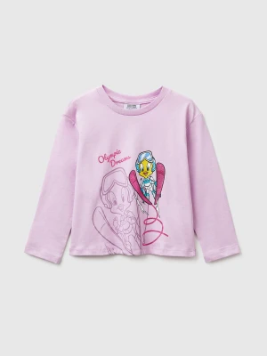 Benetton, Looney Tunes X Olympic Collection Purple T-shirt, Size: 116, Lilac, Kids United Colors of Benetton