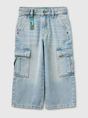 Benetton, Loose-fit Cargo Jeans, Size: 116, Blue, Kids United Colors of Benetton