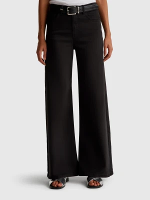 Benetton, Loose Fit Trousers, size 34, Black, Women United Colors of Benetton