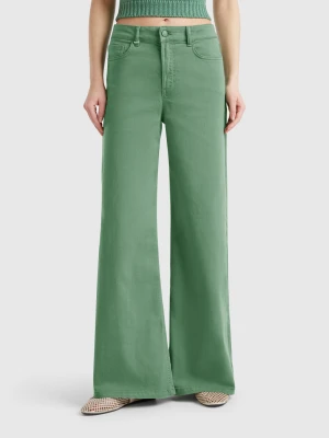 Benetton, Loose Fit Trousers, size 34, Green, Women United Colors of Benetton