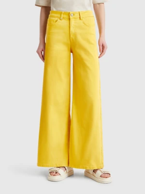 Benetton, Loose Fit Trousers, size 34, Yellow, Women United Colors of Benetton