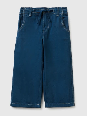 Benetton, Loose-fit Trousers With Drawstring, Size: 116, Dark Blue, Kids United Colors of Benetton