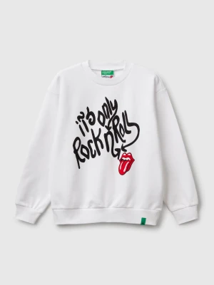 Benetton, Loose "the Rolling Stones" Sweatshirt, size XL, White, Kids United Colors of Benetton