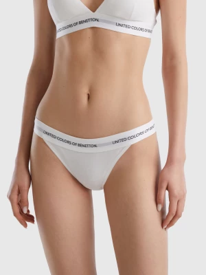Benetton, Low-rise Underwear In Organic Cotton, size S, White, Women United Colors of Benetton