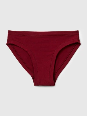 Benetton, Low-rise Underwear In Super Stretch Cotton, Size: OS, Burgundy, Women United Colors of Benetton