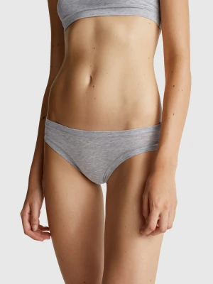 Benetton, Low Rise Underwear In Super Stretch Cotton, Size: OS, Light Gray, Women United Colors of Benetton