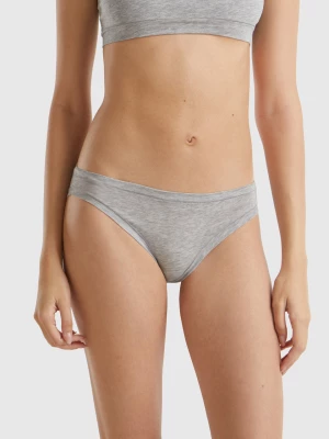 Benetton, Low Rise Underwear In Super Stretch Organic Cotton, size OS, Light Gray, Women United Colors of Benetton