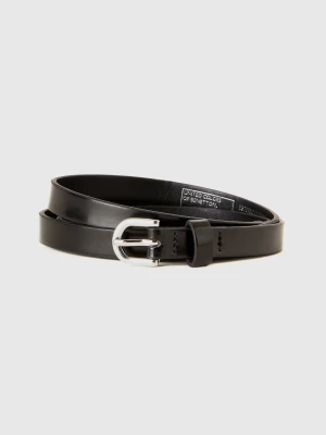 Benetton, Low Synthetic Patent Leather Belt, size L, Black, Women United Colors of Benetton