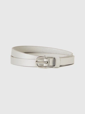 Benetton, Low Synthetic Patent Leather Belt, size L, Silver, Women United Colors of Benetton