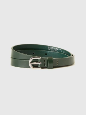 Benetton, Low Synthetic Patent Leather Belt, size M, Dark Green, Women United Colors of Benetton