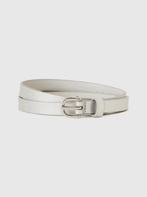 Benetton, Low Synthetic Patent Leather Belt, size S, Silver, Women United Colors of Benetton