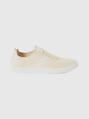 Benetton, Low-top Sneakers In Cream And Beige, size 41, Creamy White, Men United Colors of Benetton