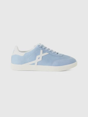 Benetton, Low-top Sneakers In Imitation Leather, size 36, Sky Blue, Women United Colors of Benetton
