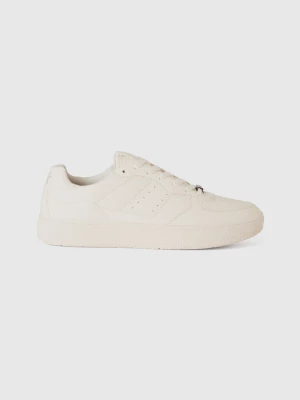 Benetton, Low-top Sneakers In Imitation Leather, size 44, Creamy White, Men United Colors of Benetton