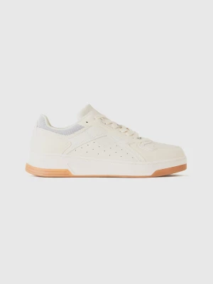 Benetton, Low-top Sneakers In Imitation Suede, size 35, Creamy White, Women United Colors of Benetton