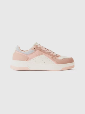 Benetton, Low-top Sneakers In Imitation Suede, size 36, Soft Pink, Women United Colors of Benetton