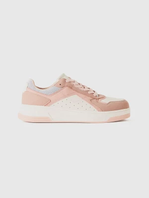 Benetton, Low-top Sneakers In Imitation Suede, size 37, Soft Pink, Women United Colors of Benetton