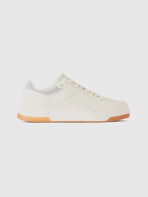 Benetton, Low-top Sneakers In Imitation Suede, size 42, Creamy White, Men United Colors of Benetton