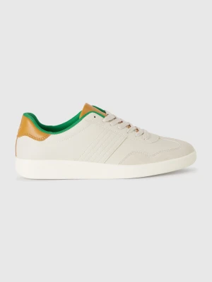 Benetton, Low-top Sneakers In Imitation Suede, size 46, Creamy White, Men United Colors of Benetton