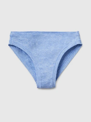 Benetton, Low-waisted Briefs In Super Stretch Cotton, Size: OS, Light Blue, Women United Colors of Benetton