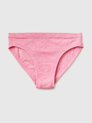 Benetton, Low-waisted Briefs In Super Stretch Cotton, Size: OS, Pink, Women United Colors of Benetton