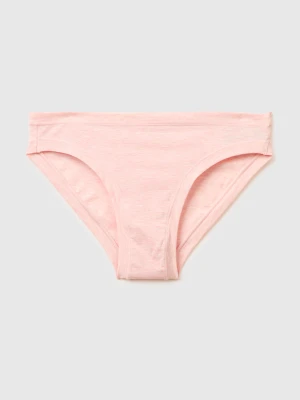 Benetton, Low-waisted Briefs In Super Stretch Cotton, Size: OS, Soft Pink, Women United Colors of Benetton