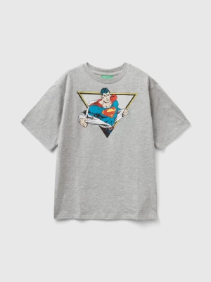Benetton, Marl Gray Superman ©&™ Dc Comics T-shirt, size 2XL, Light Gray, Kids United Colors of Benetton