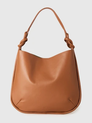 Benetton, Maxi Hobo Bag In Leather Color, Size: OS, Camel, Women United Colors of Benetton
