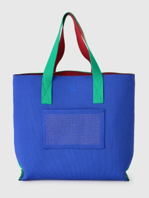 Benetton, Maxi Reversible Tote, Size: OS, Blue, Women United Colors of Benetton