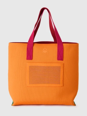 Benetton, Maxi Reversible Tote, Size: OS, Orange, Women United Colors of Benetton