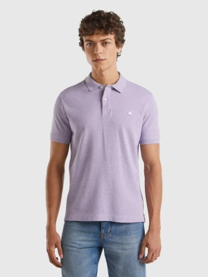 Benetton, Melange Polo Shirt In Organic Cotton, size L, Lilac, Men United Colors of Benetton