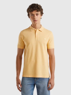 Benetton, Melange Polo Shirt In Organic Cotton, size M, Yellow, Men United Colors of Benetton