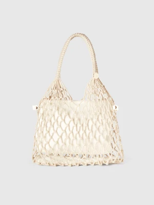 Benetton, Mesh Shopping Bag, size OS, Beige, Women United Colors of Benetton