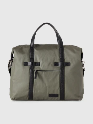 Benetton, Messenger Bag In Imitation Leather, Size: OS, Military Green, Men United Colors of Benetton