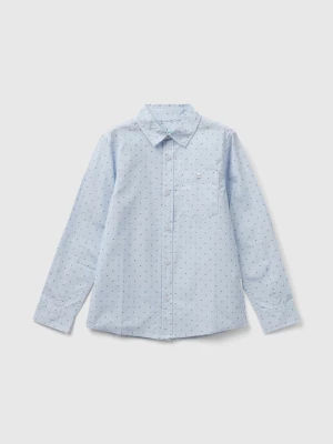 Benetton, Micro Pattern Shirt, size M, Sky Blue, Kids United Colors of Benetton