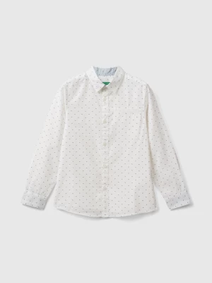 Benetton, Micro Pattern Shirt, size M, White, Kids United Colors of Benetton