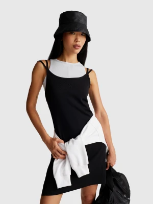 Benetton, Midi Dress In Cotton Blend, size S, Black, Women United Colors of Benetton