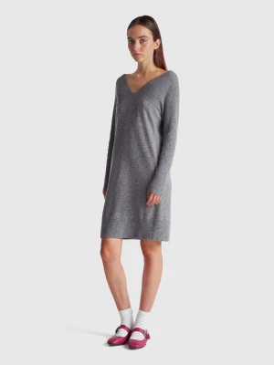 Benetton, Midi Dress In Wool Blend, Size: XXS, Dark Gray, Women United Colors of Benetton