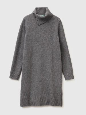 Benetton, Midi Dress In Wool Blend, Size: XXS, Dark Gray, Women United Colors of Benetton
