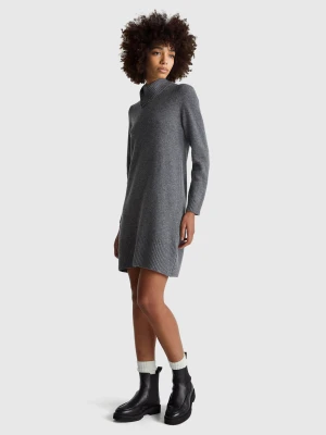 Benetton, Midi Dress In Wool Blend, Size: XXS, Dark Gray, Women United Colors of Benetton