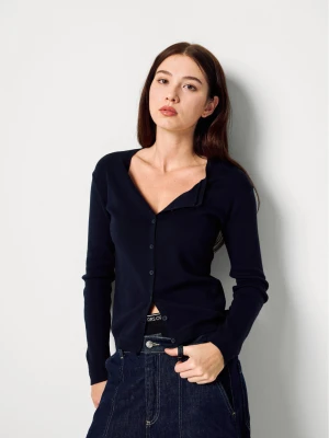 Benetton, Midnight Blue 100% Cotton Cardigan, Size: XXS, Dark Blue, Women United Colors of Benetton