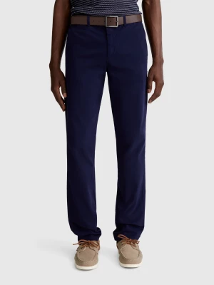 Benetton, Midnight Blue Slim Fit Chinos, size 58, Dark Blue, Men United Colors of Benetton