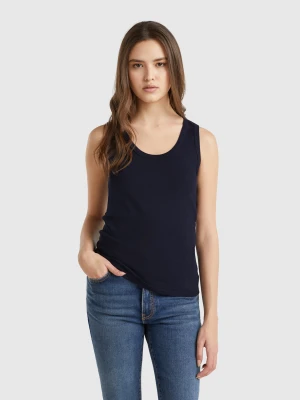 Benetton, Midnight Blue Tank Top In Pure Cotton, size XXS, Dark Blue, Women United Colors of Benetton