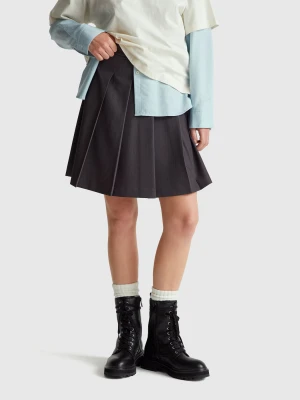 Benetton, Mini Skirt With Pleats, Dark Gray, Women United Colors of Benetton