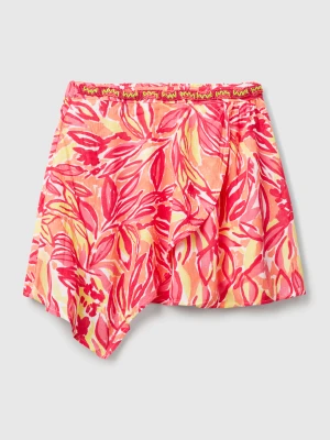 Benetton, Mini Skirt With Tropical Print, size XL, Multi-color, Kids United Colors of Benetton