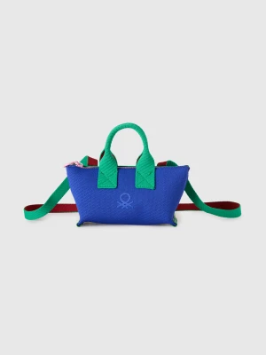 Benetton, Mini Tote With Shoulder Strap, Size: OS, Blue, Women United Colors of Benetton