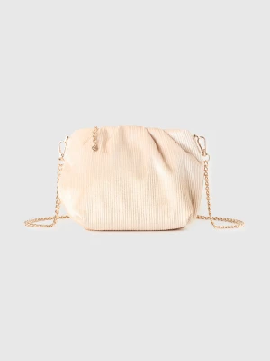 Benetton, Mini Velvet Bag With Lurex, Size: OS, Creamy White, Women United Colors of Benetton