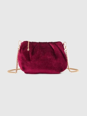 Benetton, Mini Velvet Bag With Lurex, Size: OS, Plum, Women United Colors of Benetton