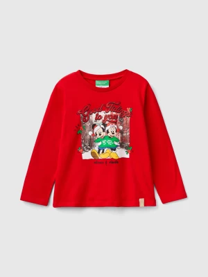 Benetton, Minnie And Mickey Mouse Christmas T-shirt, size 116, Red, Kids United Colors of Benetton